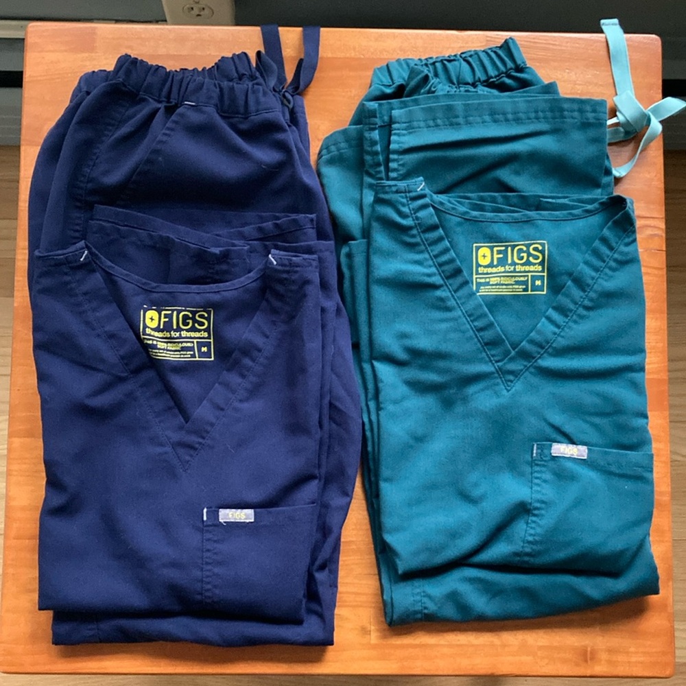 Lot of two sets of Figs scrubs, medium